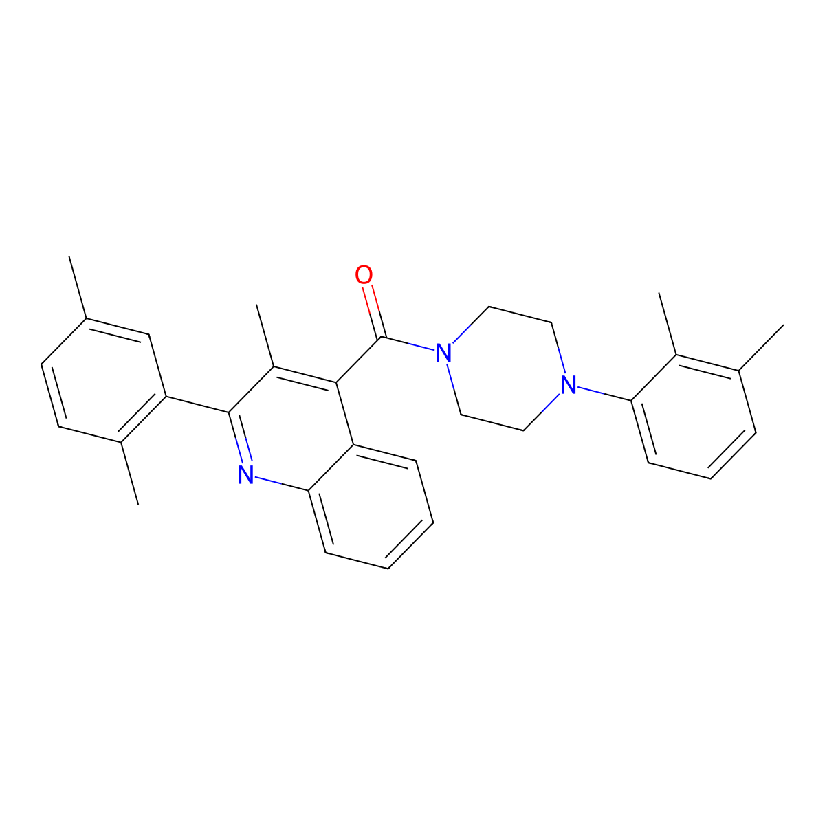 [2-(2,5-Dimethylphenyl)-3-methylquinolin-4-yl][4-(2,3-dimethylphenyl)piperazin-1-yl]methanone molecular structure, CAS 669727-92-8
