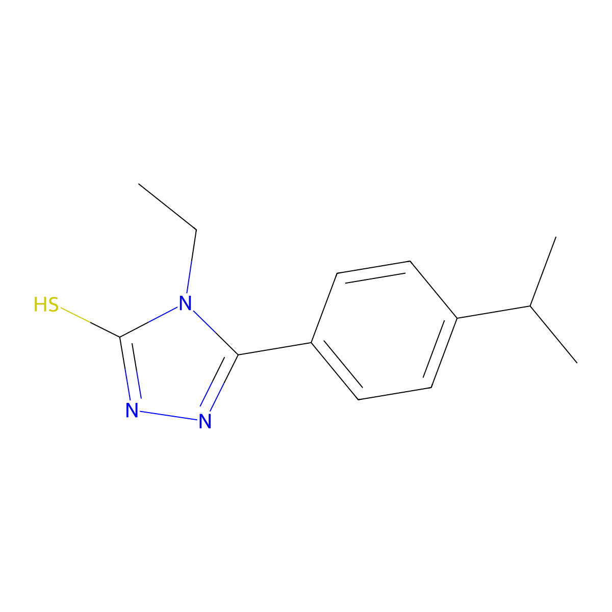 4-ethyl-5-(4-isopropylphenyl)-4H-1,2,4-triazole-3-thiol molecular structure, CAS 669729-27-5