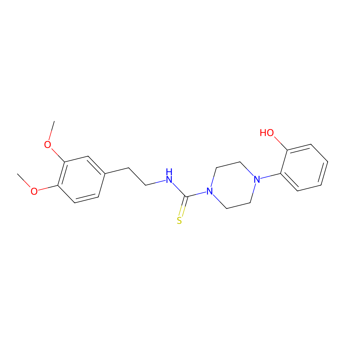 N-[2-(3,4-dimethoxyphenyl)ethyl]-4-(2-hydroxyphenyl)piperazine-1-carbothioamide molecular structure, CAS 669729-91-3