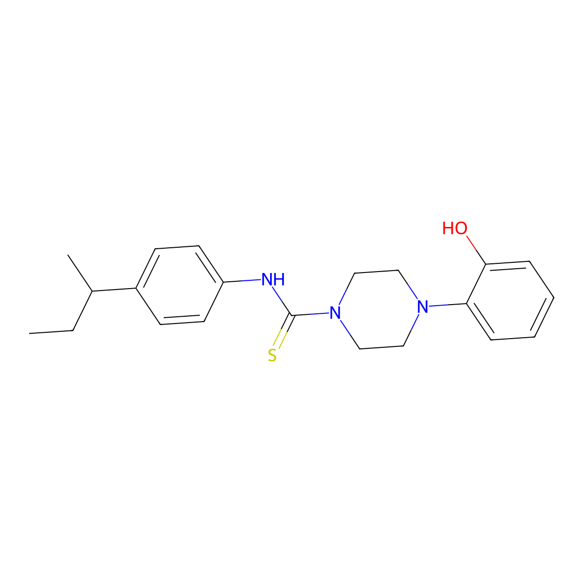 N-[4-(butan-2-yl)phenyl]-4-(2-hydroxyphenyl)piperazine-1-carbothioamide molecular structure, CAS 669729-93-5