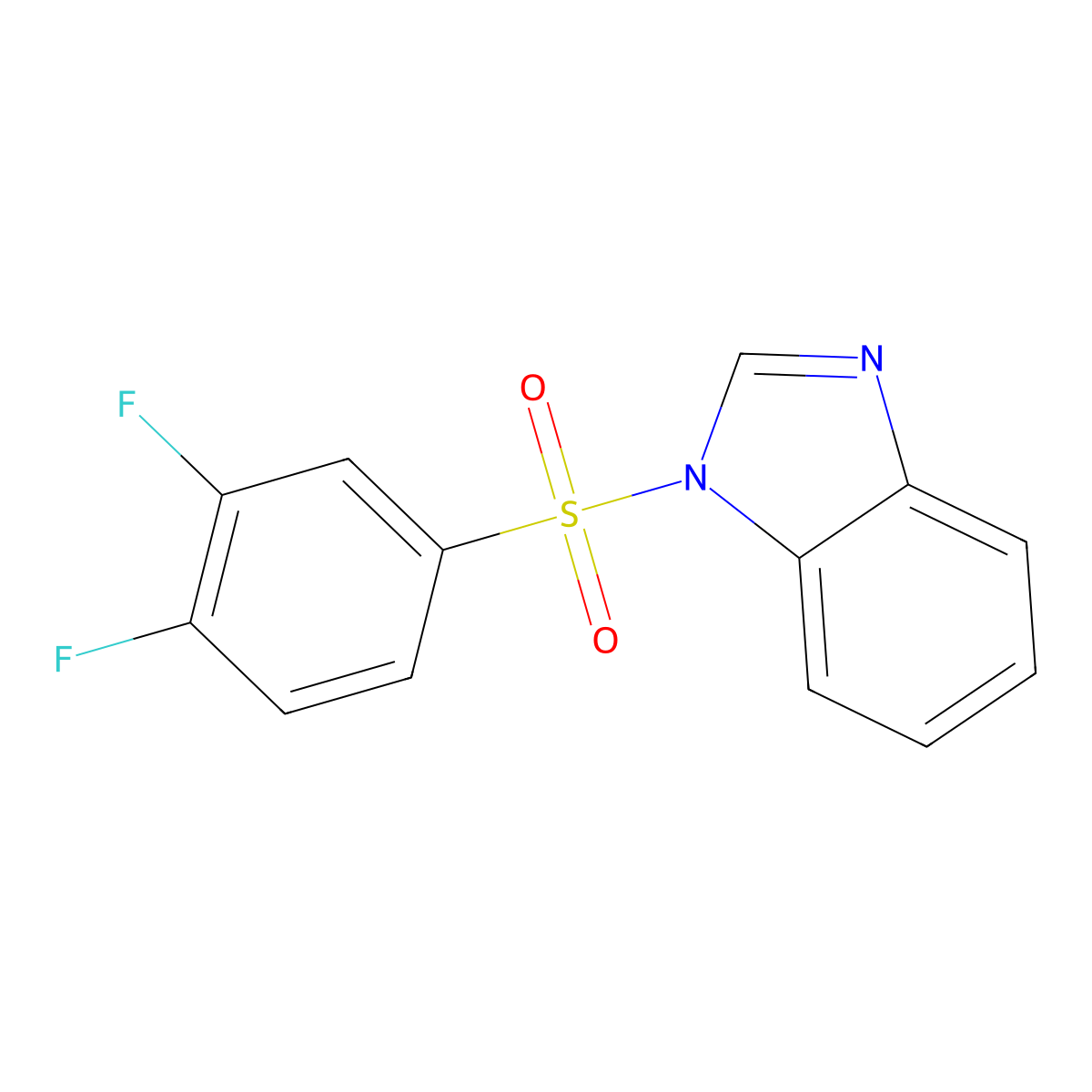 1-[(3,4-difluorophenyl)sulfonyl]-1H-benzimidazole molecular structure, CAS 669731-68-4