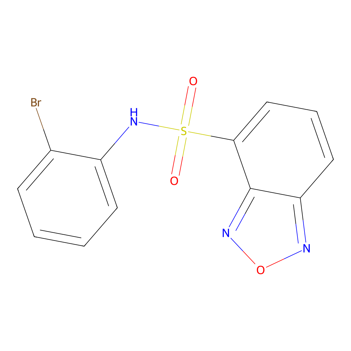 N-(2-bromophenyl)-2,1,3-benzoxadiazole-4-sulfonamide molecular structure, CAS 669731-85-5