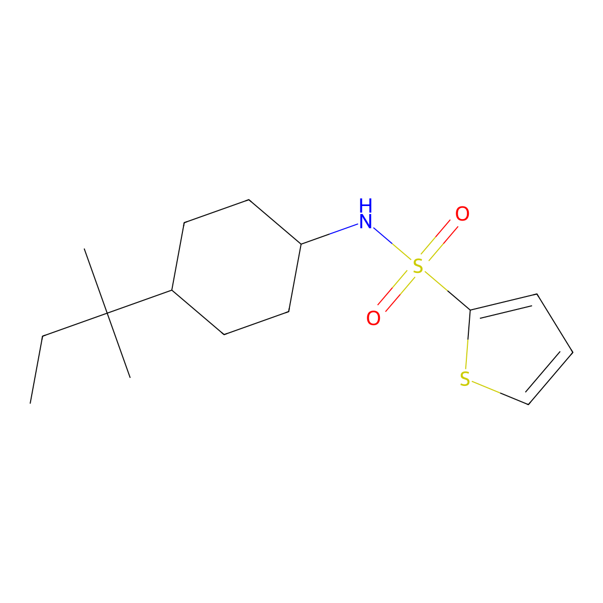 N-[4-(2-methylbutan-2-yl)cyclohexyl]thiophene-2-sulfonamide molecular structure, CAS 669731-97-9