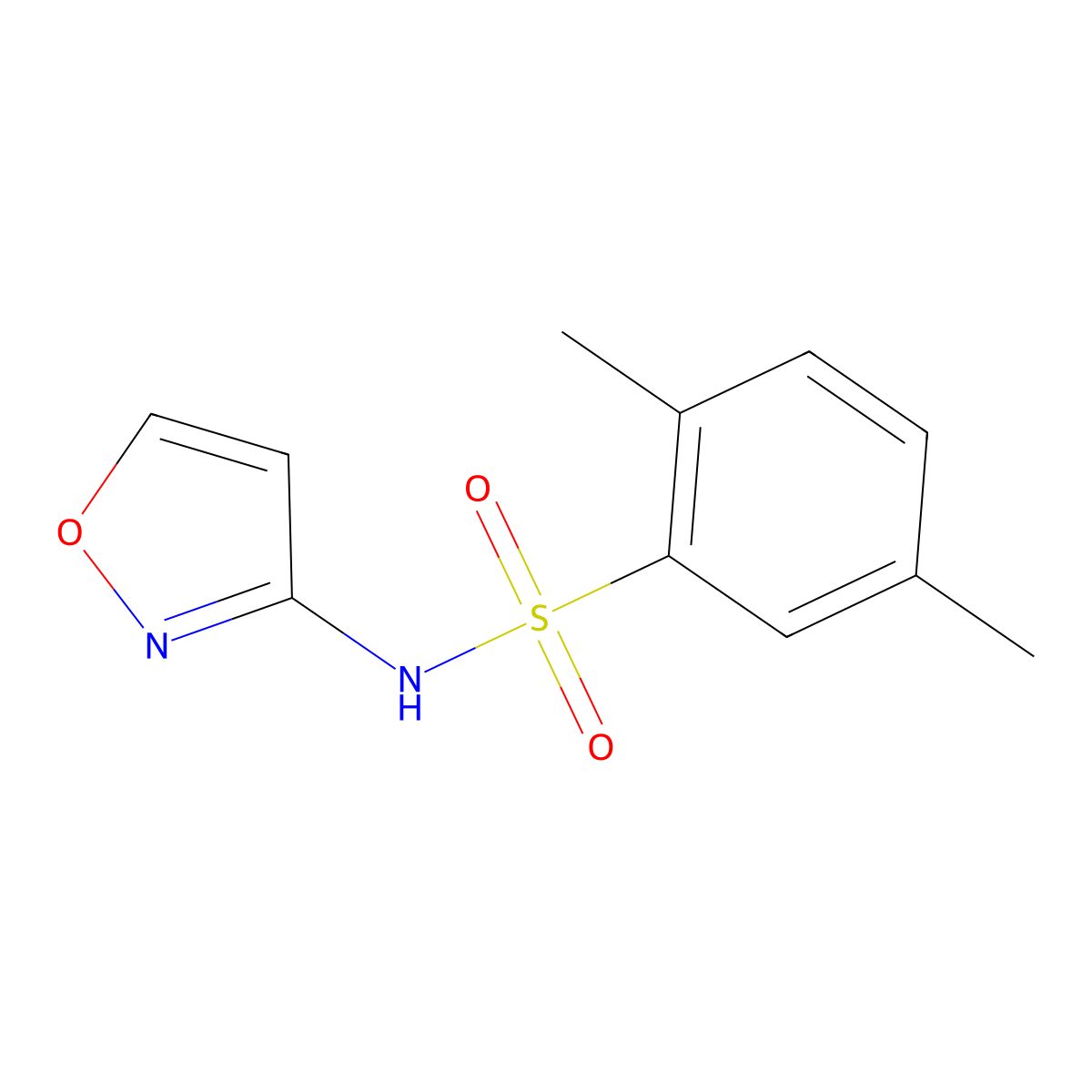 2,5-dimethyl-N-(1,2-oxazol-3-yl)benzenesulfonamide molecular structure, CAS 669732-06-3