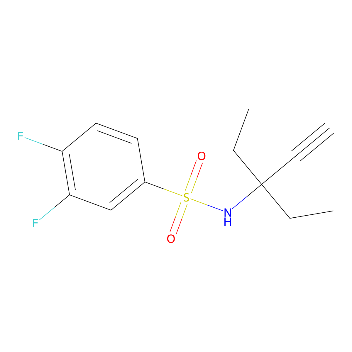N-(3-ethylpent-1-yn-3-yl)-3,4-difluorobenzenesulfonamide molecular structure, CAS 669732-07-4