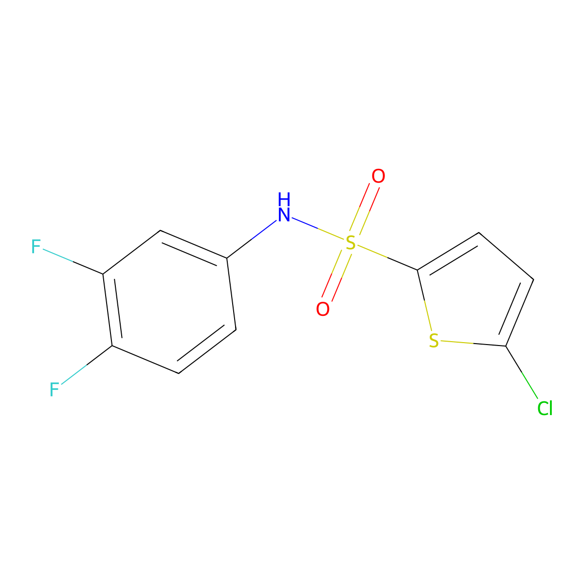 5-chloro-N-(3,4-difluorophenyl)thiophene-2-sulfonamide molecular structure, CAS 669732-12-1