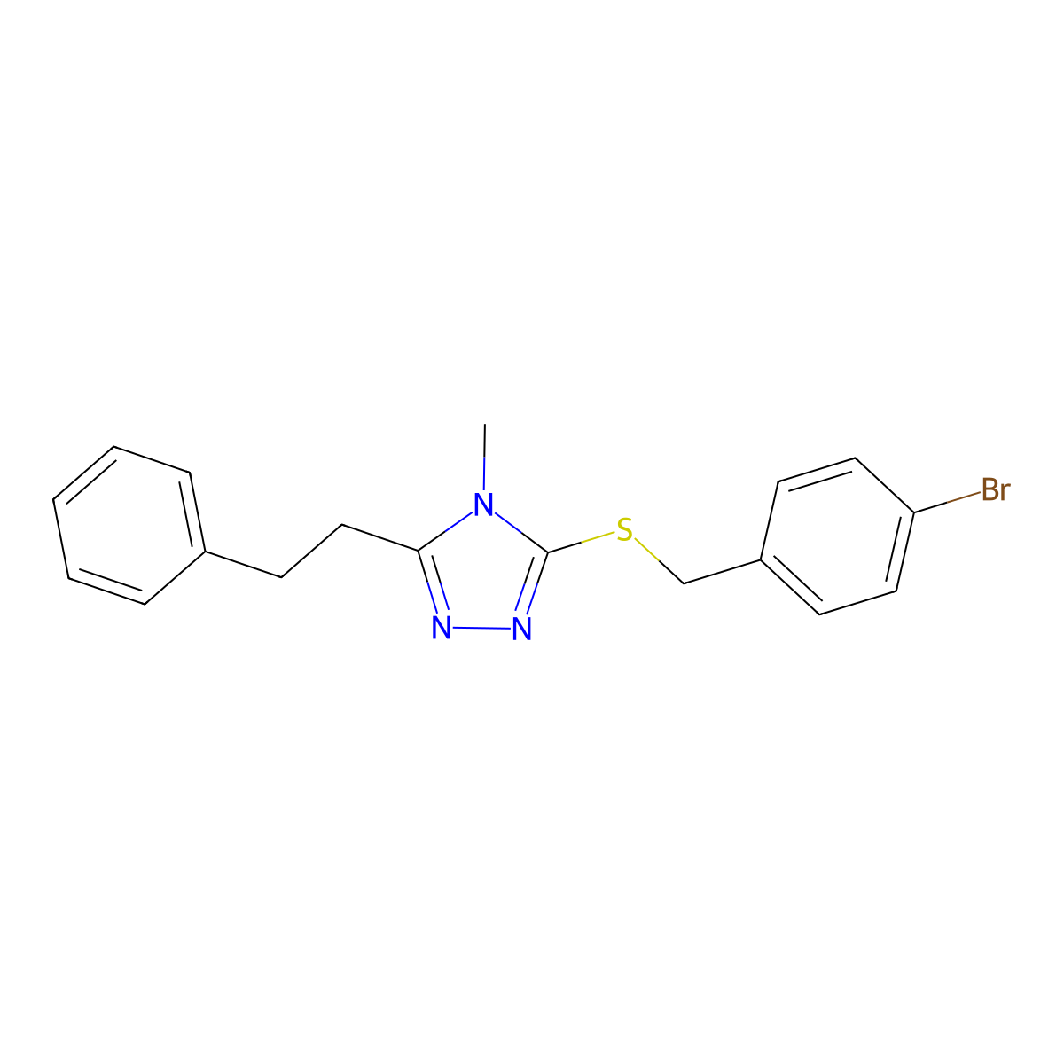 5-[(4-Bromophenyl)methylthio]-4-methyl-3-(2-phenylethyl)-1,2,4-triazole molecular structure, CAS 669732-18-7