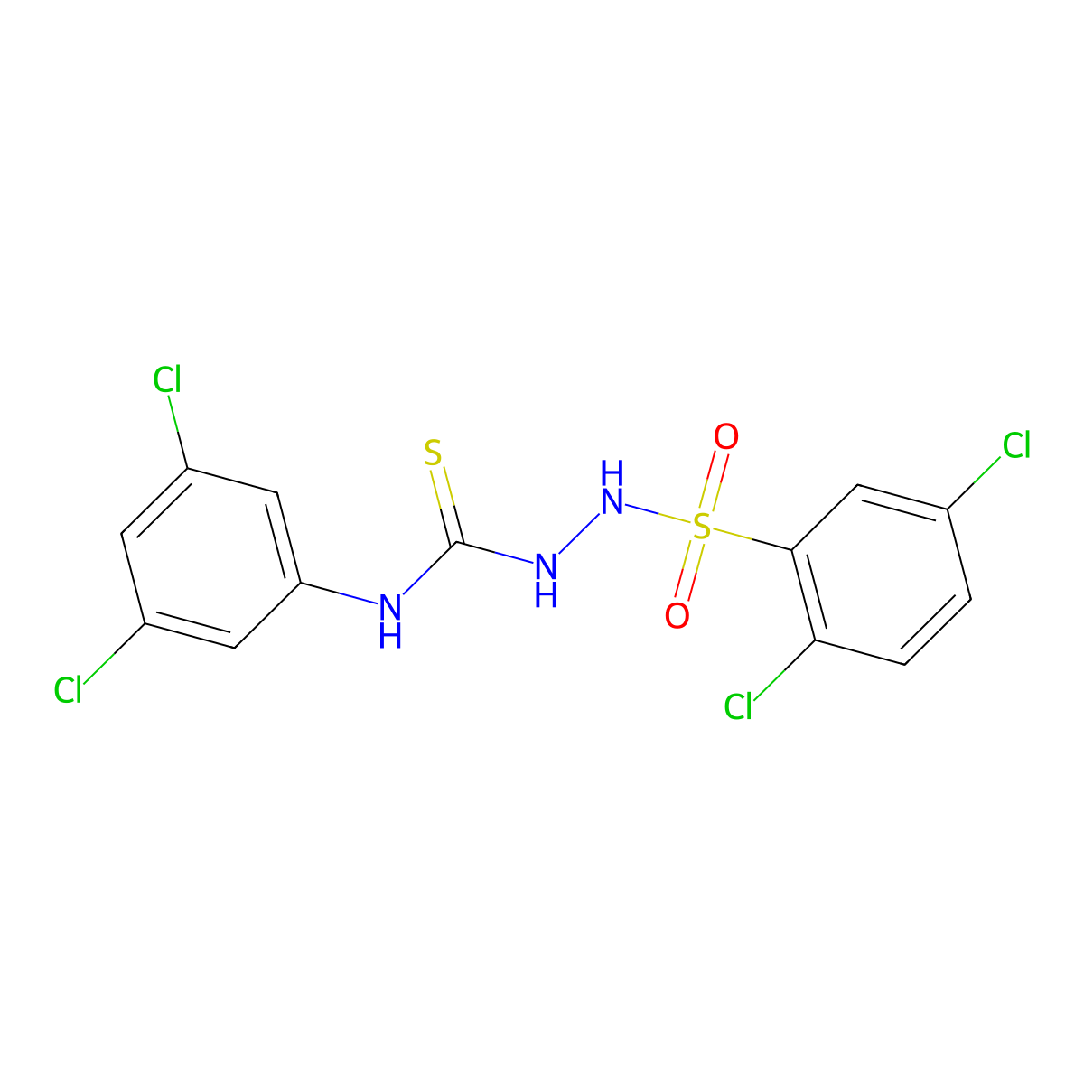 N-(3,5-dichlorophenyl)-2-[(2,5-dichlorophenyl)sulfonyl]hydrazinecarbothioamide molecular structure, CAS 669732-40-5