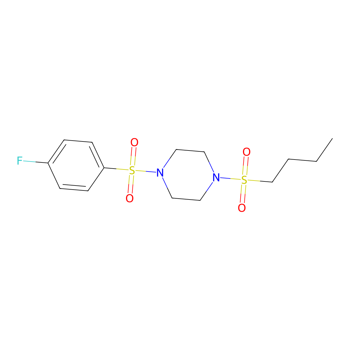 1-(Butylsulfonyl)-4-[(4-fluorophenyl)sulfonyl]piperazine molecular structure, CAS 669732-43-8