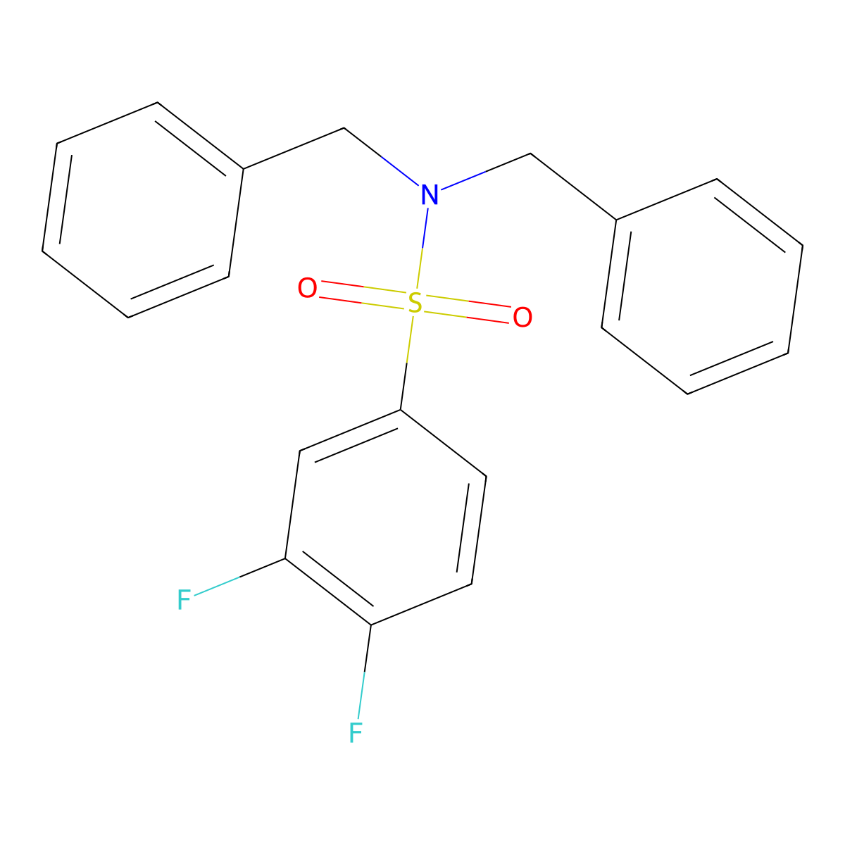 N,N-dibenzyl-3,4-difluorobenzenesulfonamide molecular structure, CAS 669732-56-3