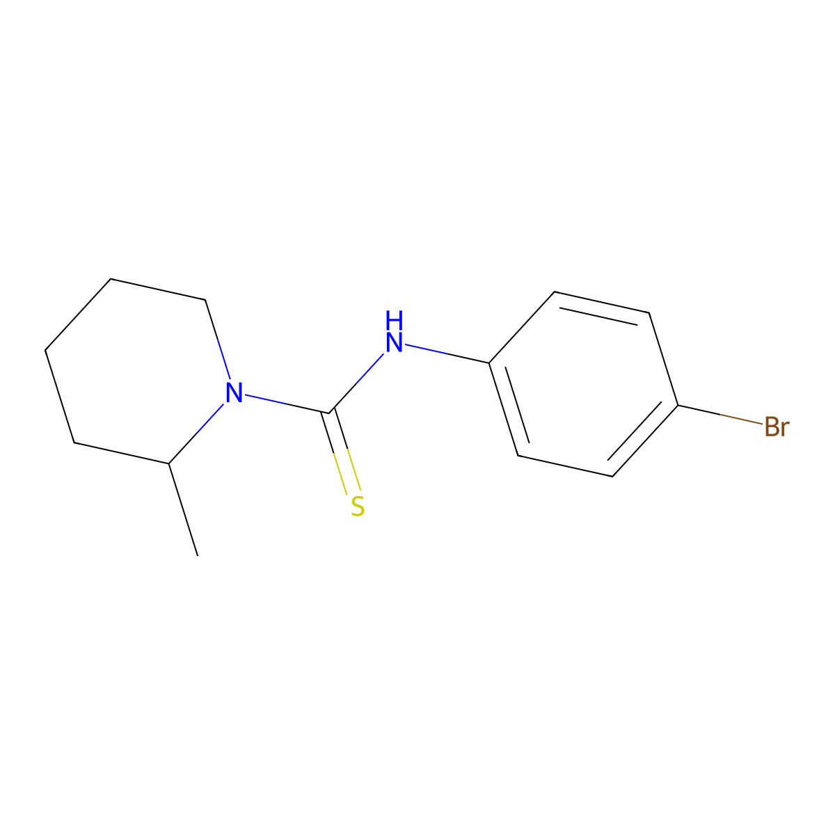 N-(4-bromophenyl)-2-methylpiperidine-1-carbothioamide molecular structure, CAS 669732-63-2