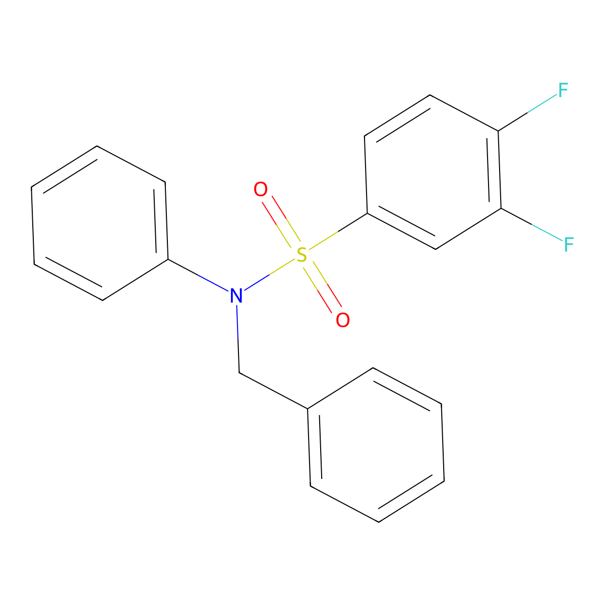 N-benzyl-3,4-difluoro-N-phenylbenzenesulfonamide molecular structure, CAS 669732-81-4