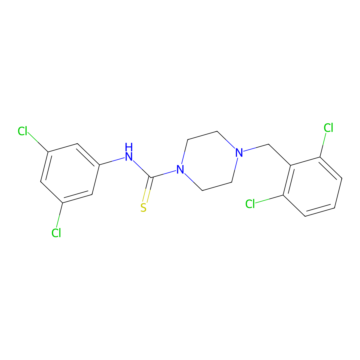 4-(2,6-dichlorobenzyl)-N-(3,5-dichlorophenyl)piperazine-1-carbothioamide molecular structure, CAS 669732-86-9
