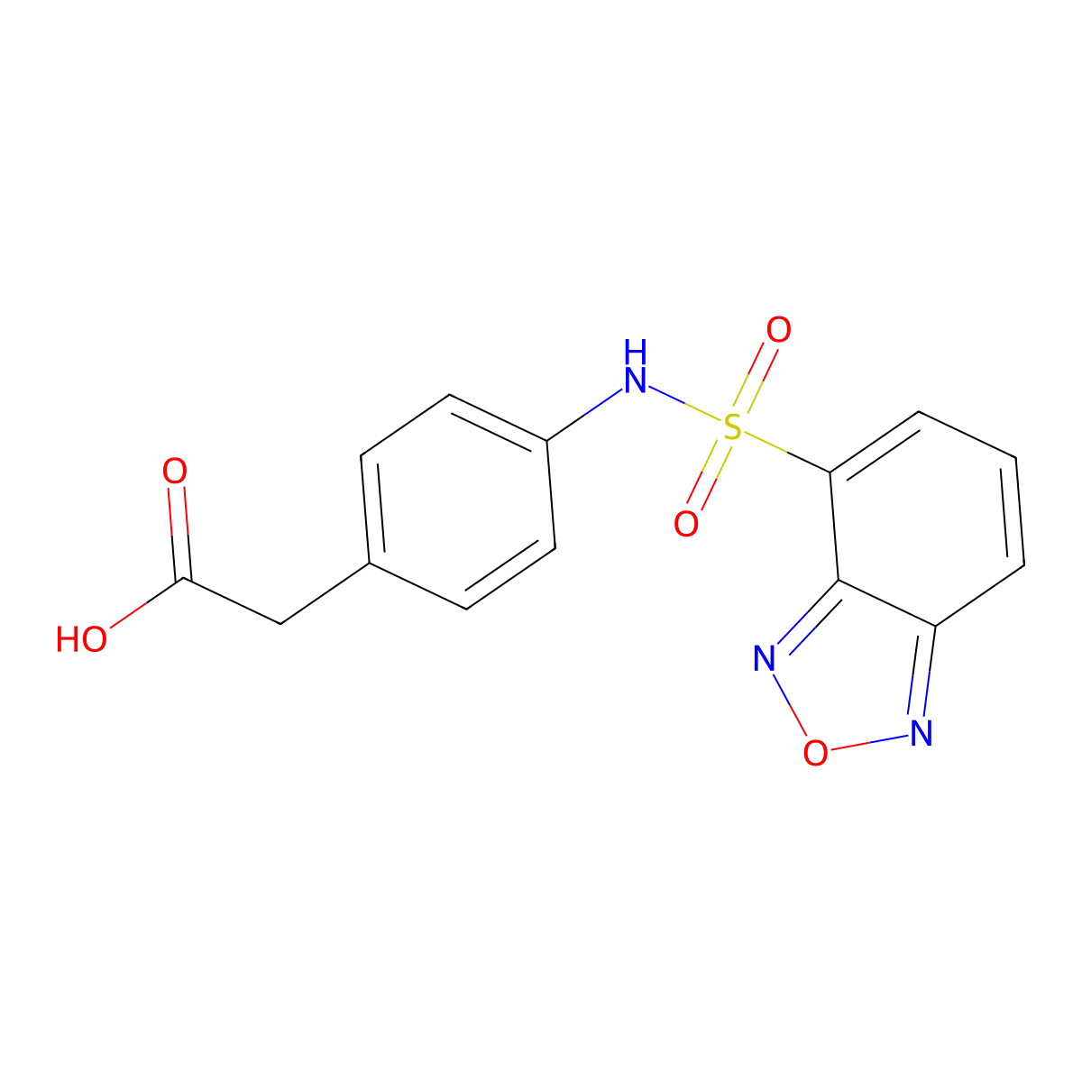 {4-[(2,1,3-Benzoxadiazol-4-ylsulfonyl)amino]phenyl}acetic acid molecular structure, CAS 669732-98-3