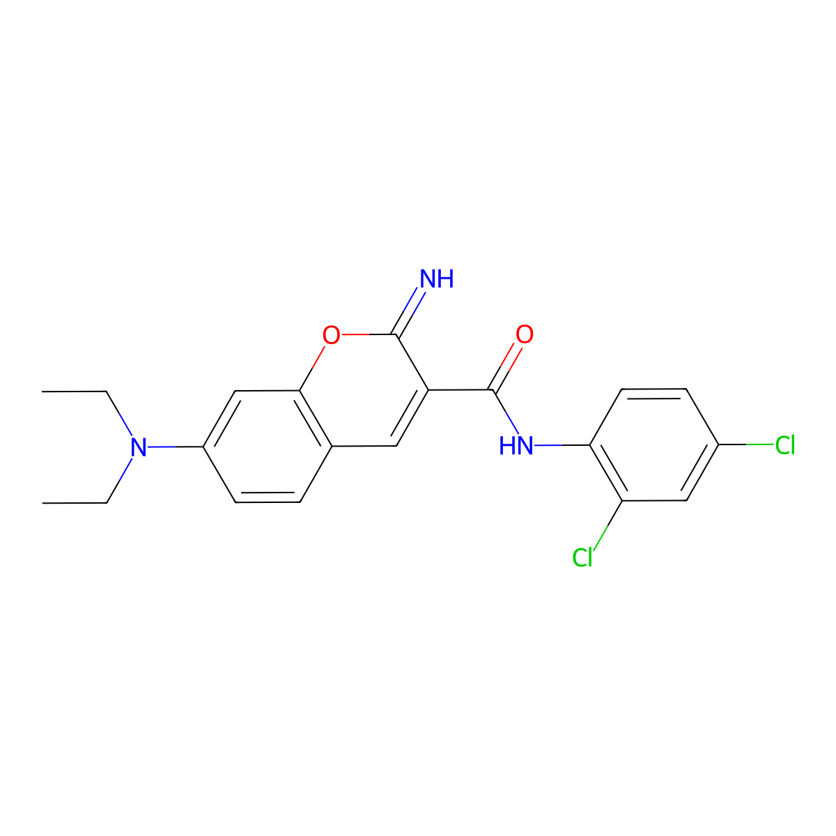 N-(2,4-dichlorophenyl)-7-(diethylamino)-2-imino-2H-chromene-3-carboxamide molecular structure, CAS 669733-09-9
