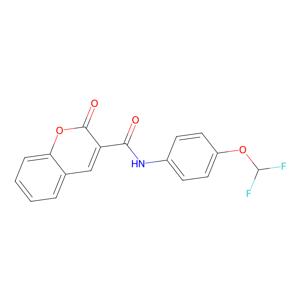 N-[4-(difluoromethoxy)phenyl]-2-oxochromene-3-carboxamide molecular structure, CAS 669733-11-3