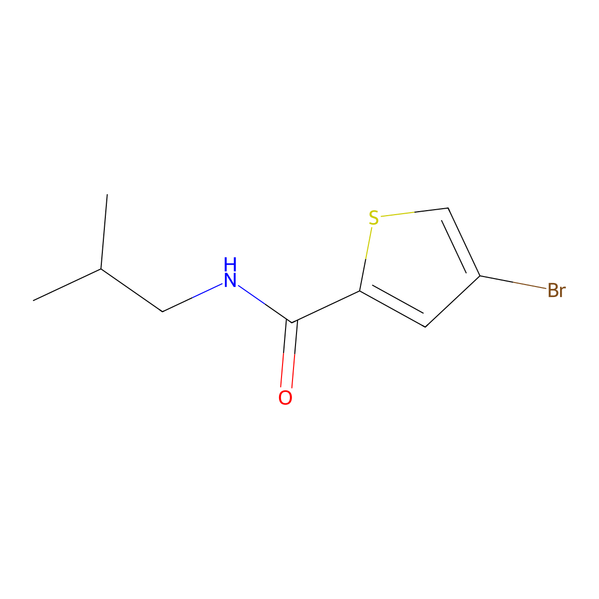4-bromo-N-(2-methylpropyl)thiophene-2-carboxamide molecular structure, CAS 669733-21-5