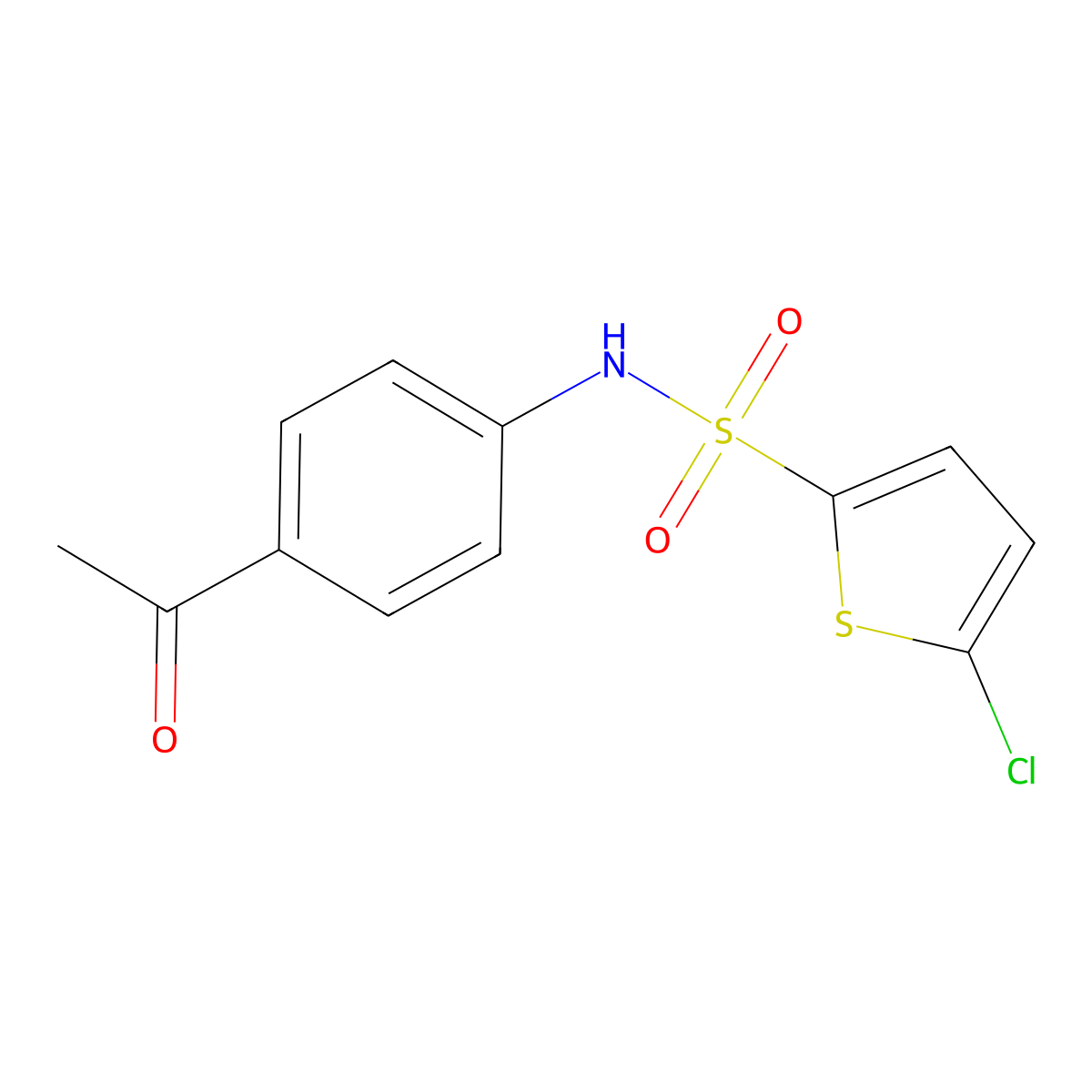 N-(4-acetylphenyl)-5-chlorothiophene-2-sulfonamide molecular structure, CAS 669733-33-9