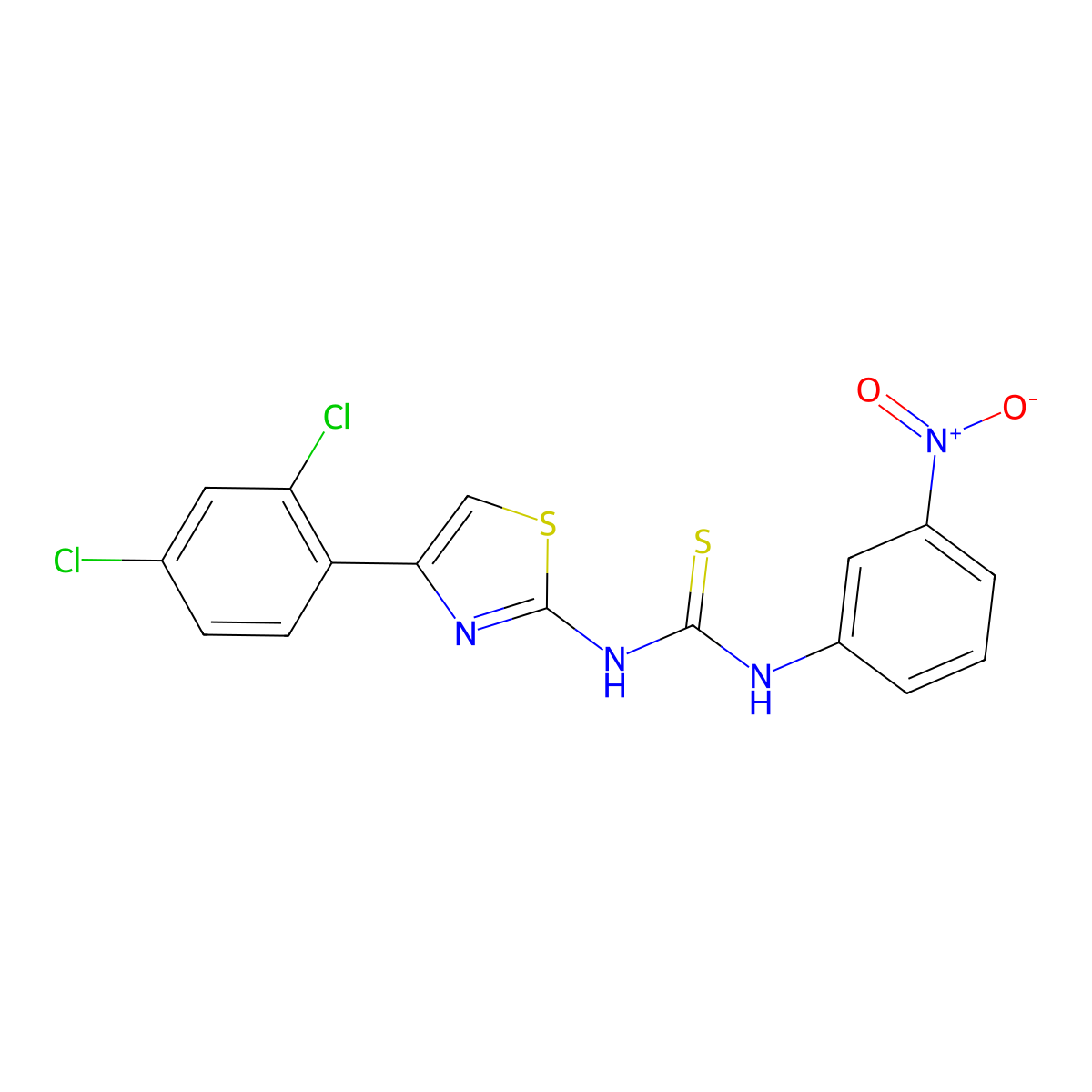 1-[4-(2,4-Dichlorophenyl)-1,3-thiazol-2-yl]-3-(3-nitrophenyl)thiourea molecular structure, CAS 669733-45-3