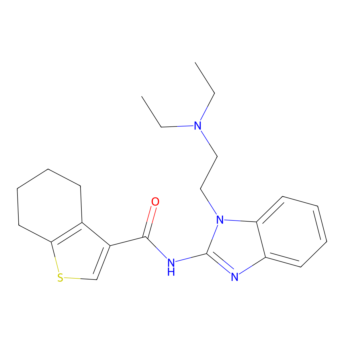 N-{1-[2-(diethylamino)ethyl]-1H-benzimidazol-2-yl}-4,5,6,7-tetrahydro-1-benzothiophene-3-carboxamide molecular structure, CAS 669734-21-8