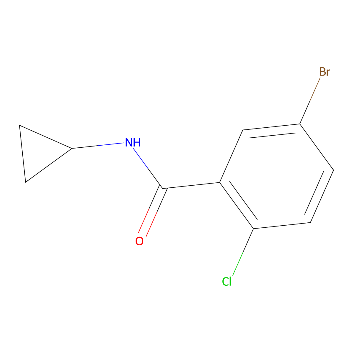 5-bromo-2-chloro-N-cyclopropylbenzamide molecular structure, CAS 669734-35-4