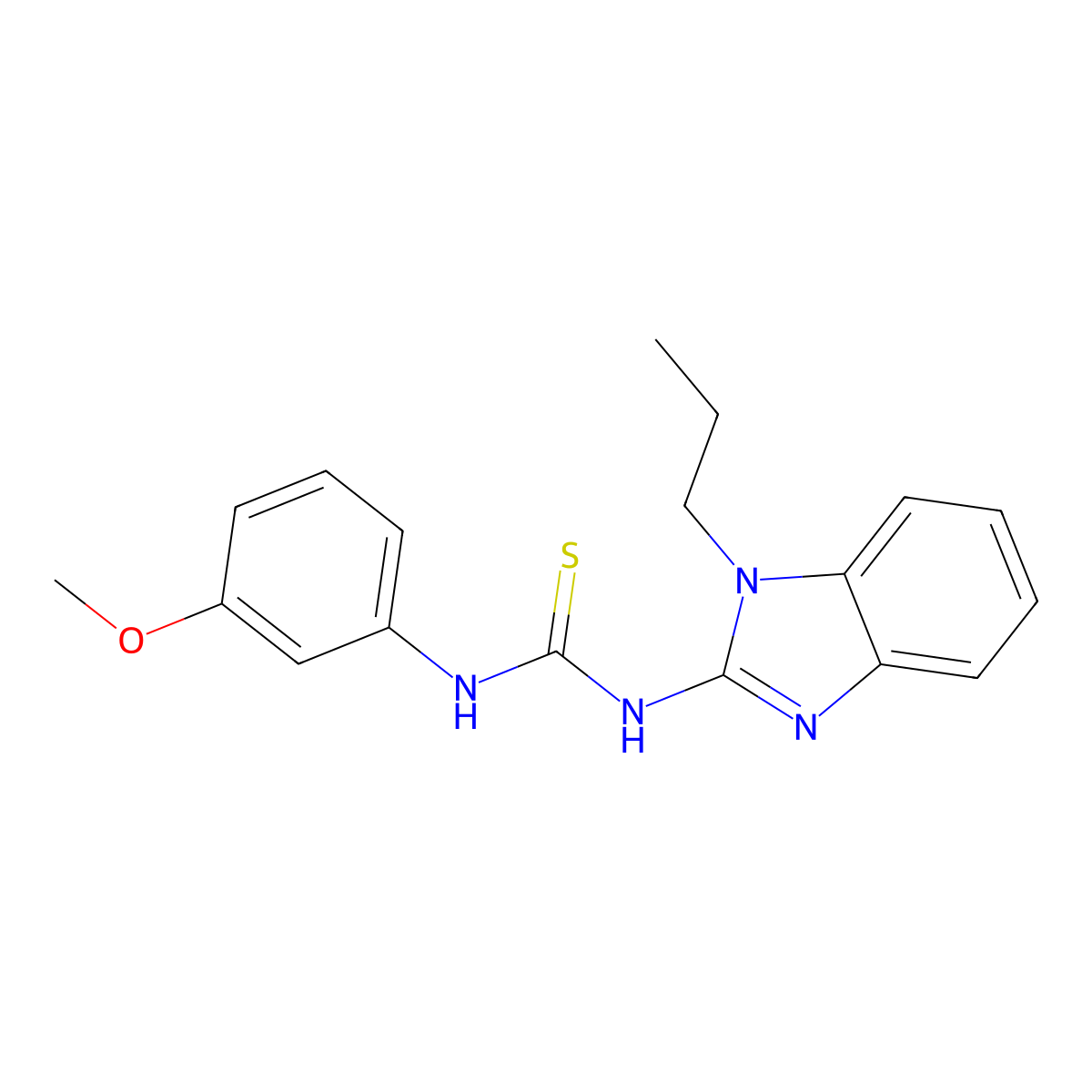 1-(3-methoxyphenyl)-3-(1-propyl-1H-benzimidazol-2-yl)thiourea molecular structure, CAS 669734-48-9