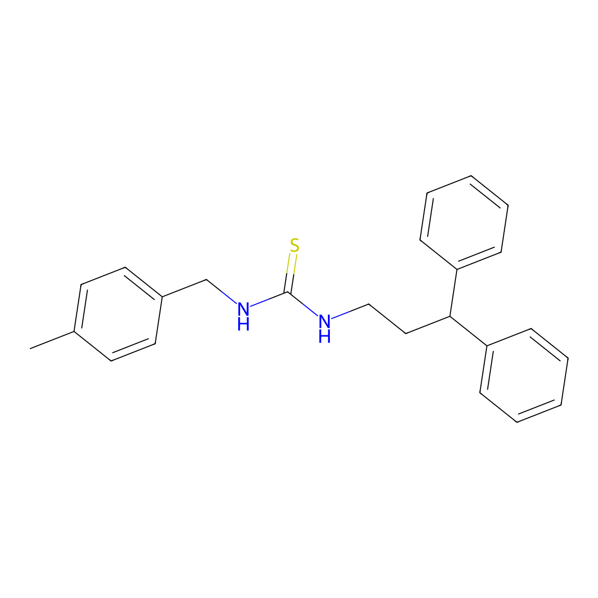 1-(3,3-Diphenylpropyl)-3-(4-methylbenzyl)thiourea molecular structure, CAS 669734-69-4