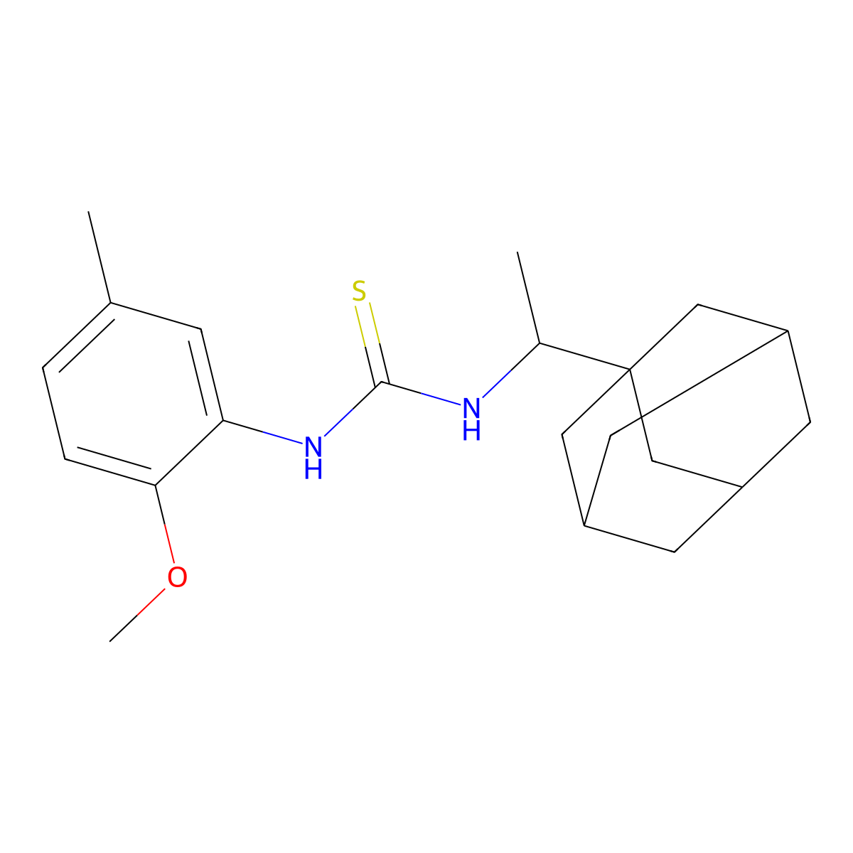 [(Adamantanylethyl)amino][(2-methoxy-5-methylphenyl)amino]methane-1-thione molecular structure, CAS 669734-82-1