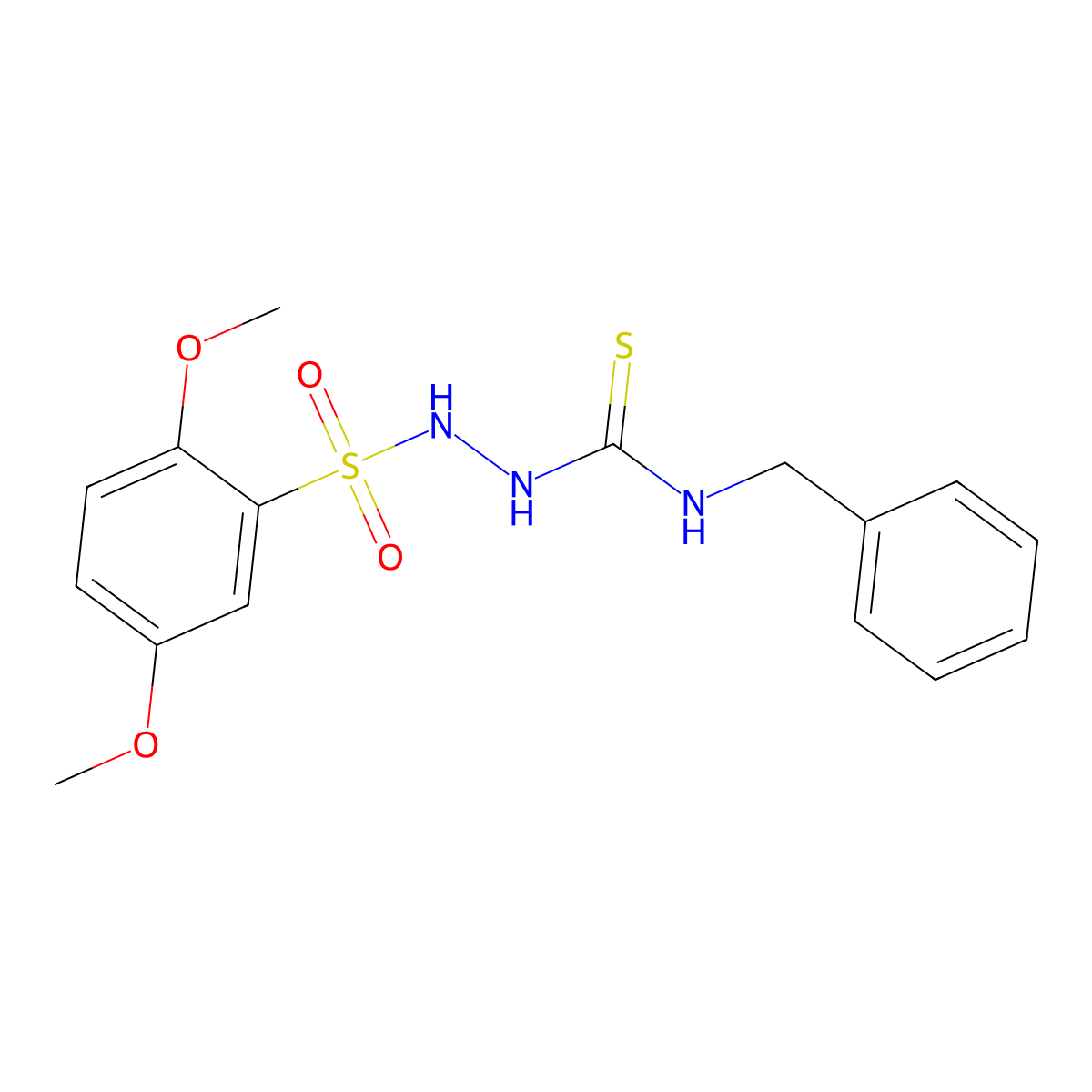 N-benzyl-2-[(2,5-dimethoxyphenyl)sulfonyl]hydrazinecarbothioamide molecular structure, CAS 669735-01-7