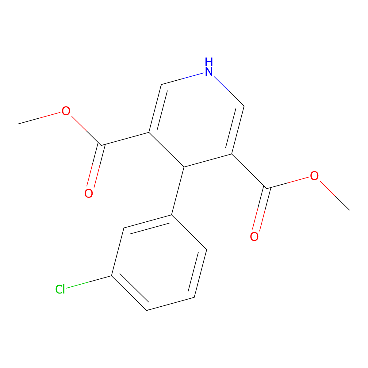 Dimethyl 4-(3-chlorophenyl)-1,4-dihydropyridine-3,5-dicarboxylate molecular structure, CAS 669735-16-4