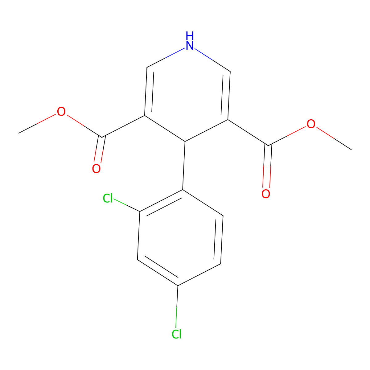 Dimethyl 4-(2,4-dichlorophenyl)-1,4-dihydropyridine-3,5-dicarboxylate molecular structure, CAS 669735-26-6