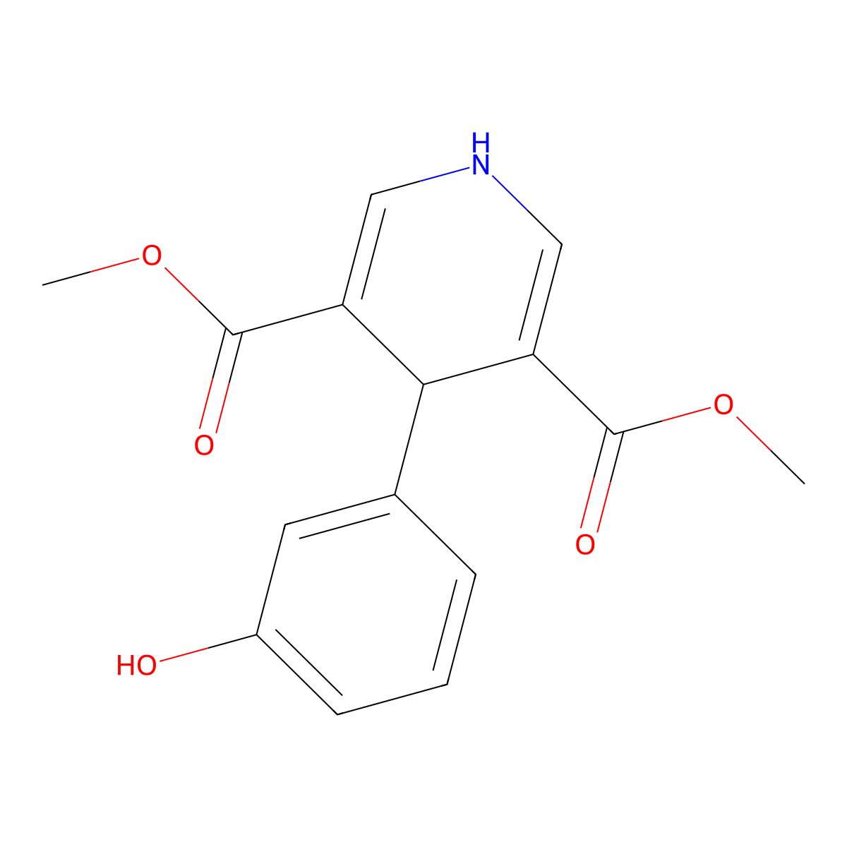 Dimethyl 4-(3-hydroxyphenyl)-1,4-dihydropyridine-3,5-dicarboxylate molecular structure, CAS 669735-40-4