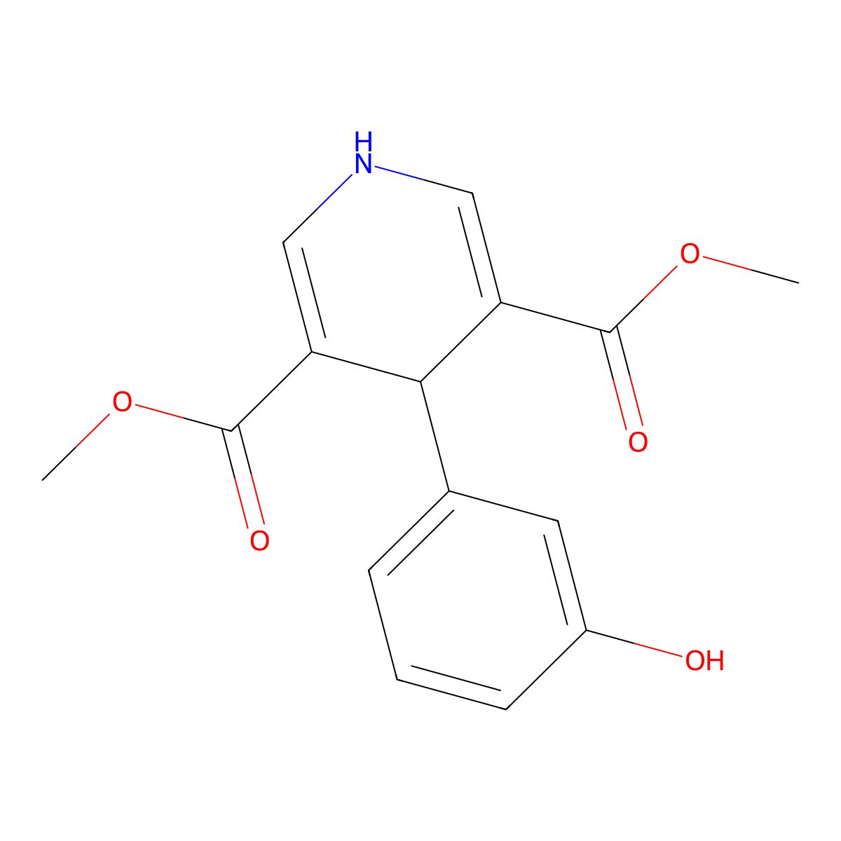 Dimethyl 4-(3-hydroxyphenyl)-1,4-dihydropyridine-3,5-dicarboxylate molecular structure, CAS 669735-40-4