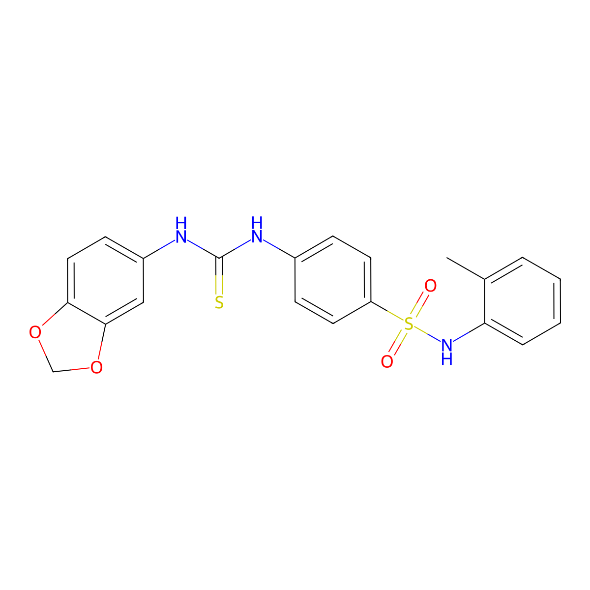 4-[(1,3-benzodioxol-5-ylcarbamothioyl)amino]-N-(2-methylphenyl)benzenesulfonamide molecular structure, CAS 669735-89-1