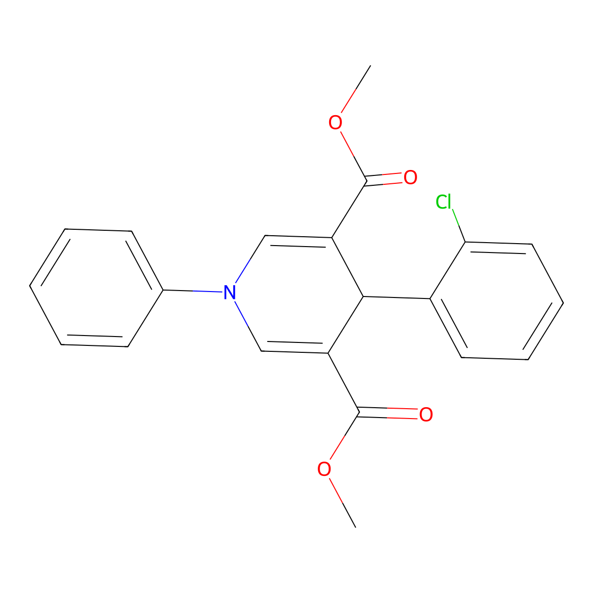 Dimethyl 4-(2-chlorophenyl)-1-phenyl-1,4-dihydropyridine-3,5-dicarboxylate molecular structure, CAS 669736-05-4
