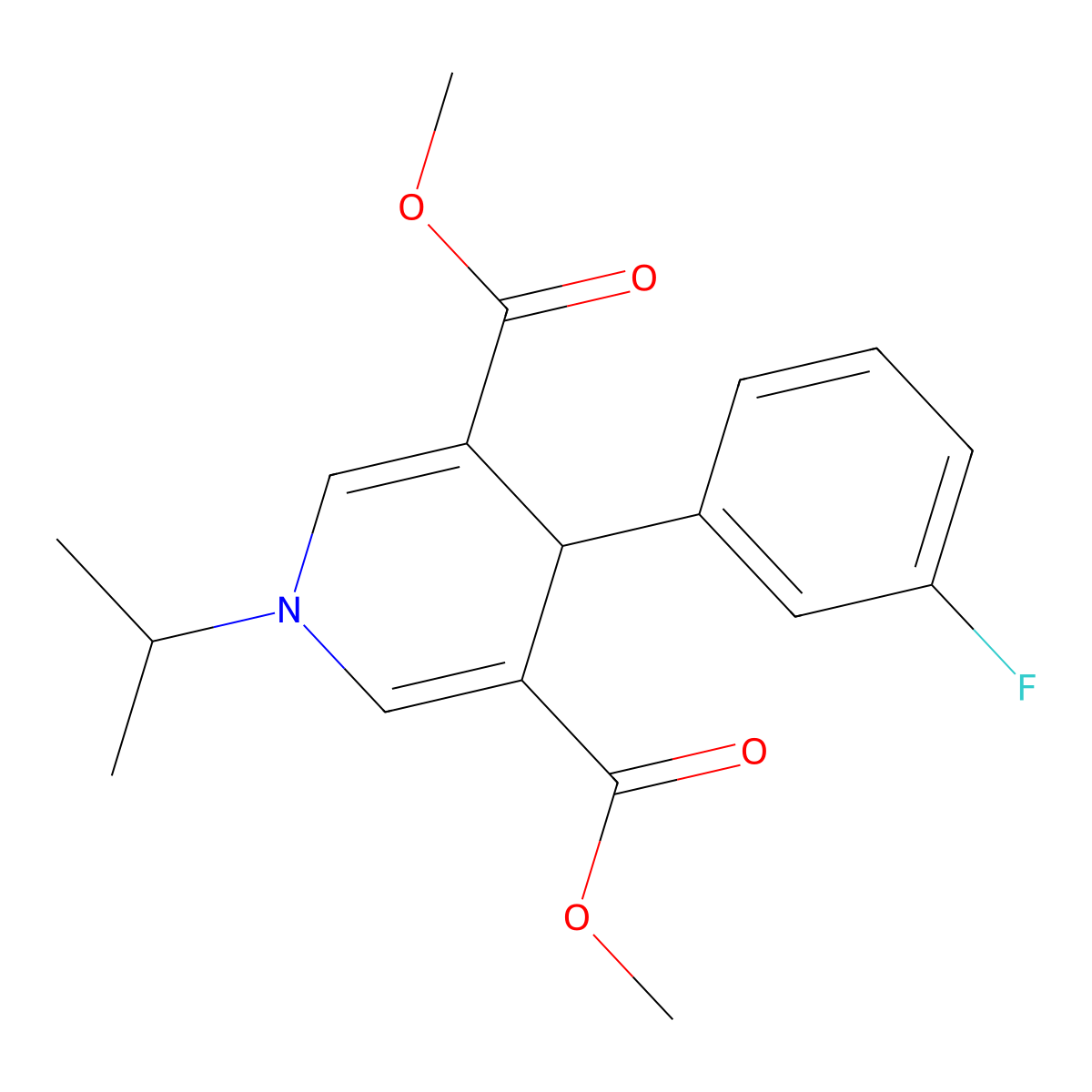Dimethyl 4-(3-fluorophenyl)-1-(propan-2-yl)-1,4-dihydropyridine-3,5-dicarboxylate molecular structure, CAS 669736-40-7
