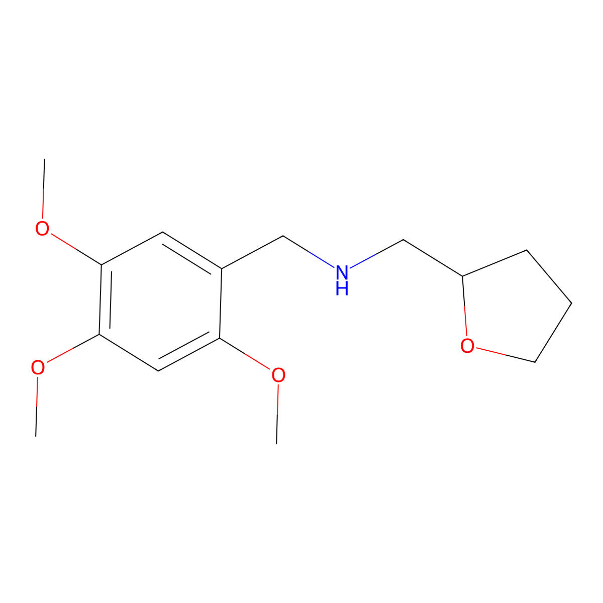 (Tetrahydro-furan-2-ylmethyl)-(2,4,5-trimethoxy-benzyl)-amine molecular structure, CAS 669737-15-9