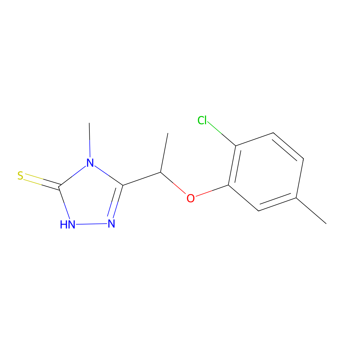 5-[1-(2-chloro-5-methylphenoxy)ethyl]-4-methyl-4H-1,2,4-triazole-3-thiol molecular structure, CAS 669737-45-5