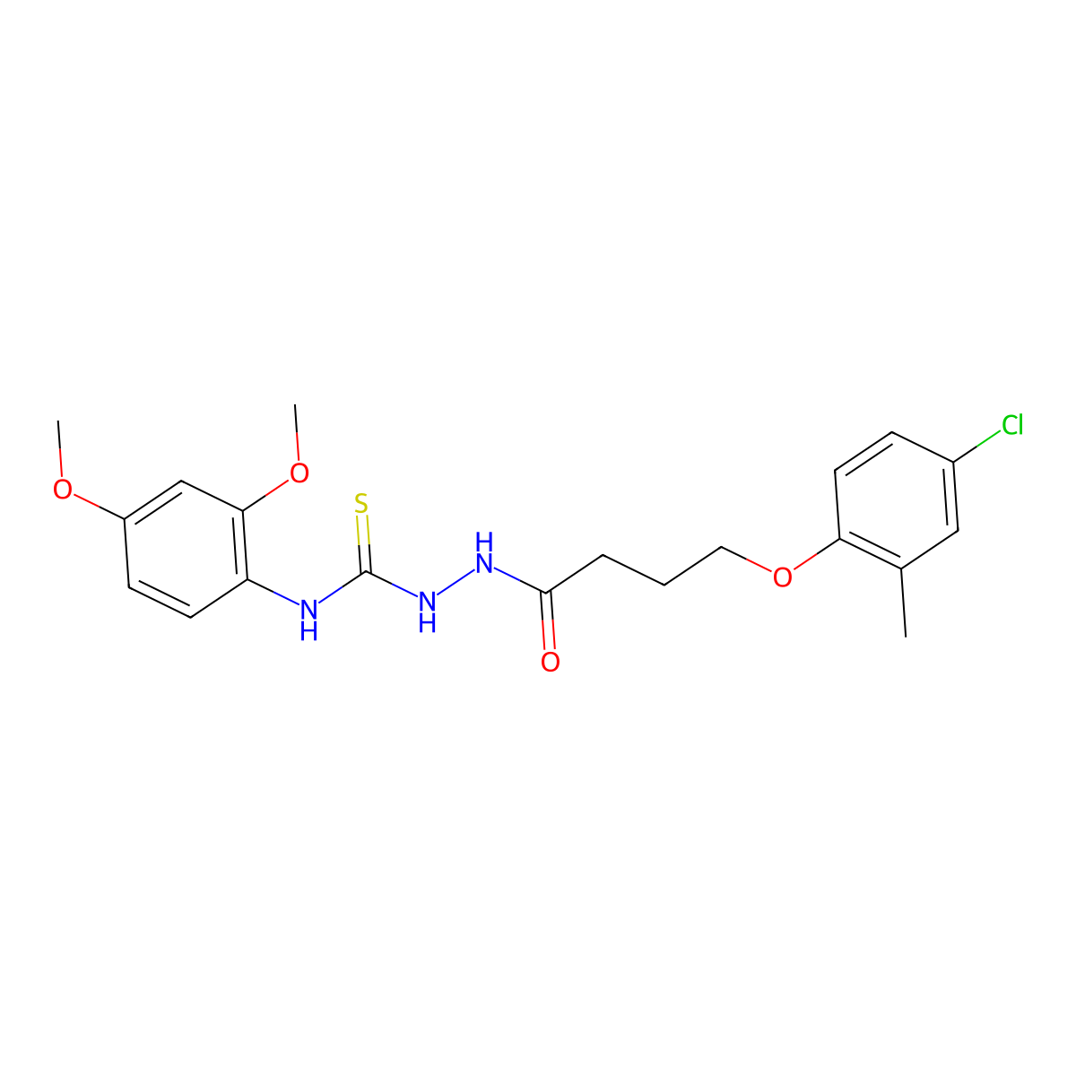 2-[4-(4-chloro-2-methylphenoxy)butanoyl]-N-(2,4-dimethoxyphenyl)hydrazinecarbothioamide molecular structure, CAS 669737-81-9