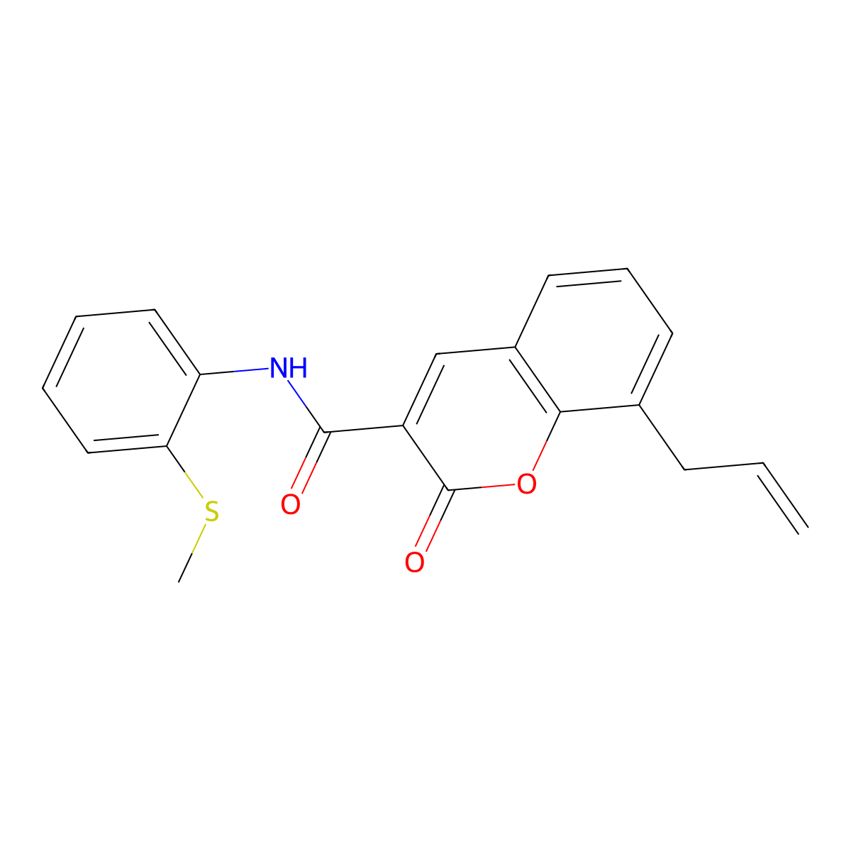 N-[2-(methylsulfanyl)phenyl]-2-oxo-8-(prop-2-en-1-yl)-2H-chromene-3-carboxamide molecular structure, CAS 669738-09-4