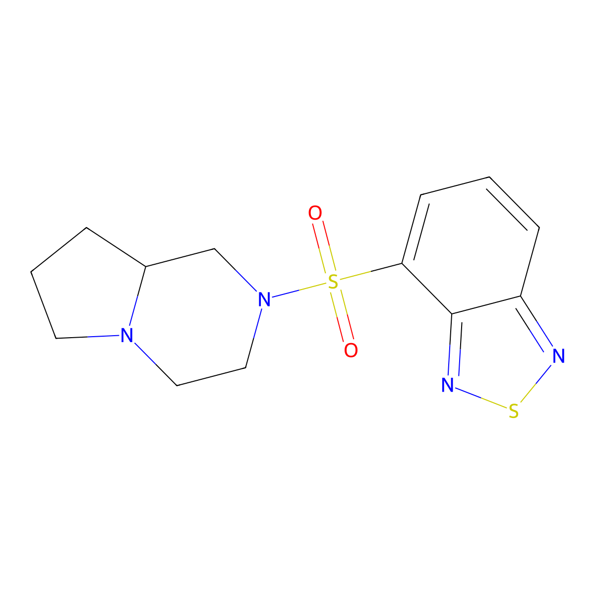 4-(hexahydropyrrolo[1,2-a]pyrazin-2(1H)-ylsulfonyl)-2,1,3-benzothiadiazole molecular structure, CAS 669738-51-6