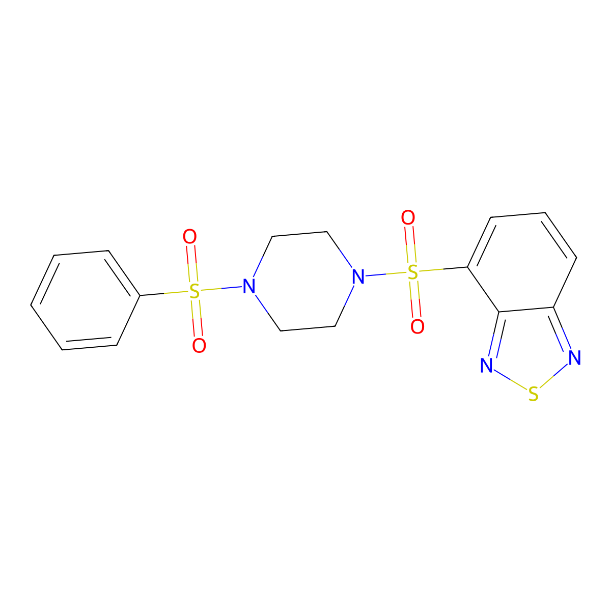 4-{[4-(Phenylsulfonyl)piperazinyl]sulfonyl}benzo[c]1,2,5-thiadiazole molecular structure, CAS 669738-52-7