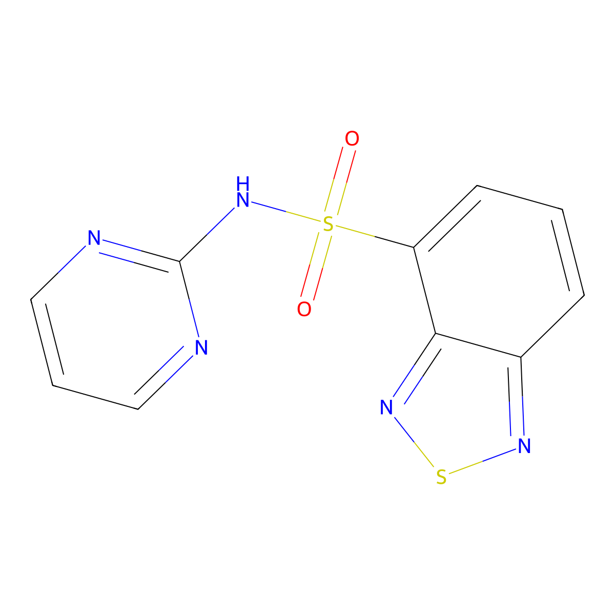 N-(pyrimidin-2-yl)-2,1,3-benzothiadiazole-4-sulfonamide molecular structure, CAS 669738-54-9