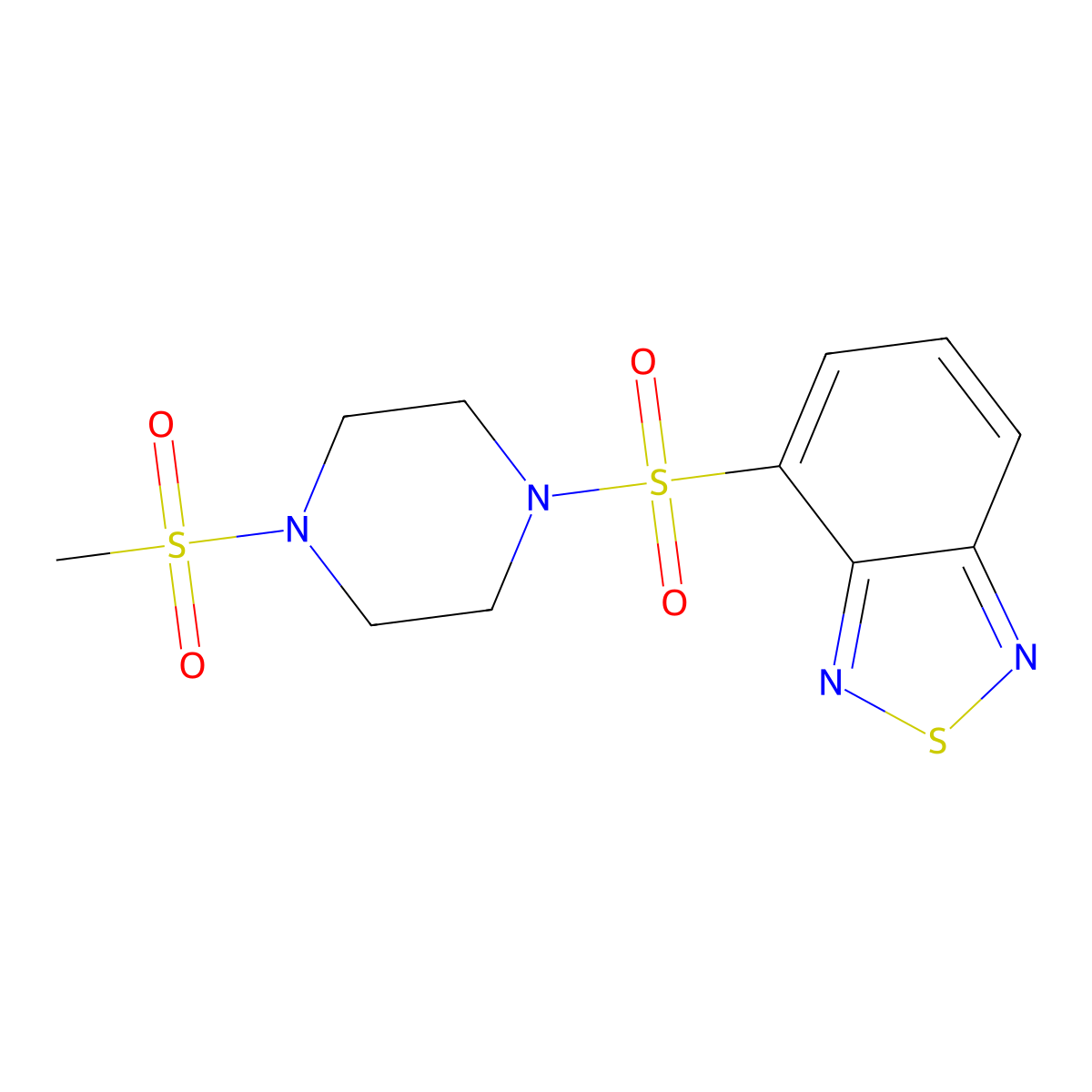 4-{[4-(Methylsulfonyl)piperazinyl]sulfonyl}benzo[c]1,2,5-thiadiazole molecular structure, CAS 669738-55-0