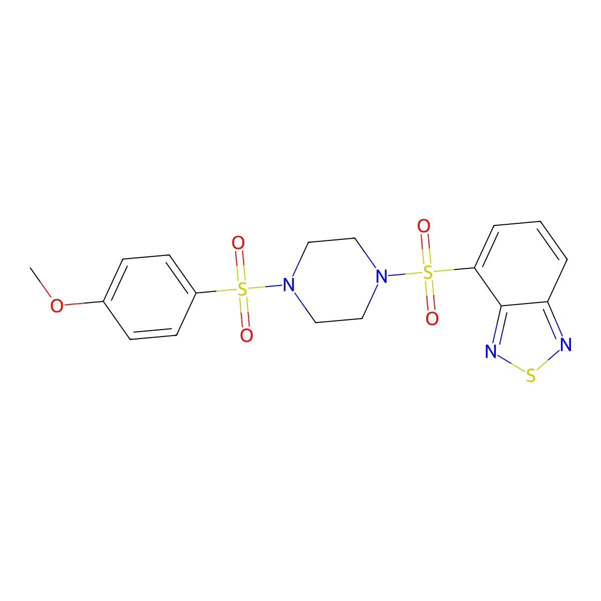 4-({4-[(4-Methoxyphenyl)sulfonyl]piperazin-1-yl}sulfonyl)-2,1,3-benzothiadiazole molecular structure, CAS 669738-57-2