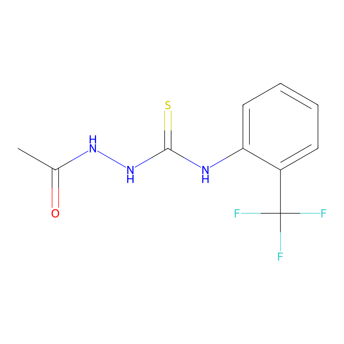 2-acetyl-N-[2-(trifluoromethyl)phenyl]hydrazinecarbothioamide molecular structure, CAS 669738-65-2