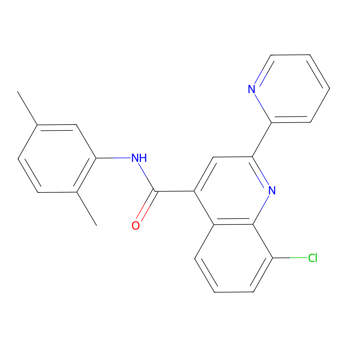 8-chloro-N-(2,5-dimethylphenyl)-2-(pyridin-2-yl)quinoline-4-carboxamide molecular structure, CAS 669738-66-3