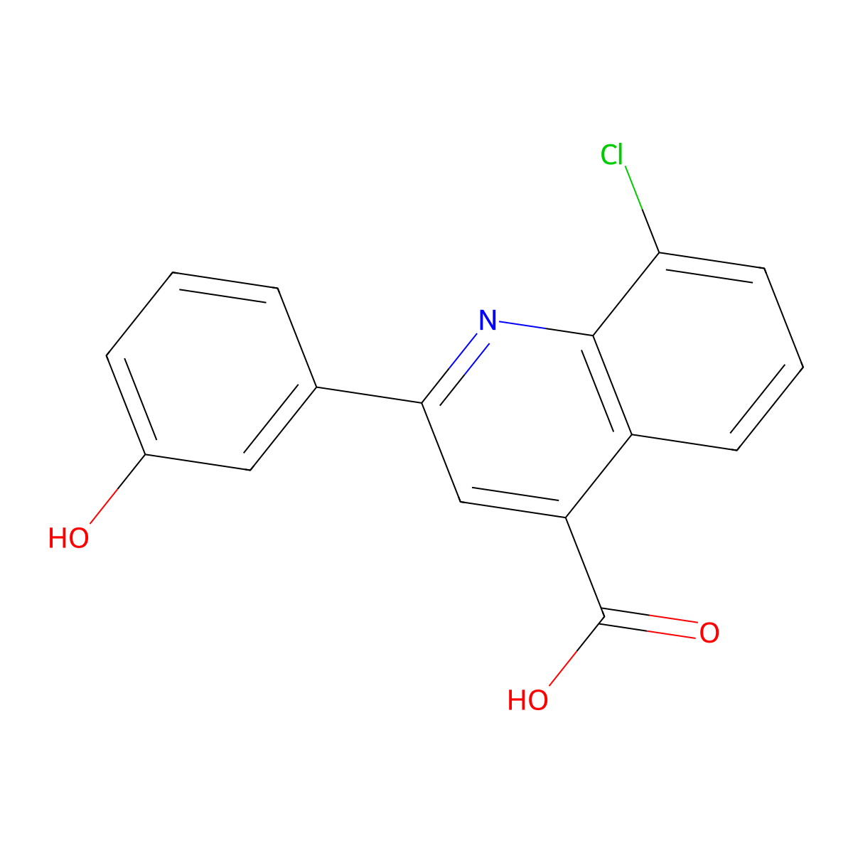 8-Chloro-2-(3-hydroxyphenyl)quinoline-4-carboxylic acid molecular structure, CAS 669739-31-5