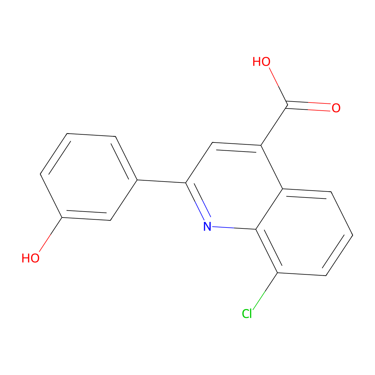 8-Chloro-2-(3-hydroxyphenyl)quinoline-4-carboxylic acid molecular structure, CAS 669739-31-5