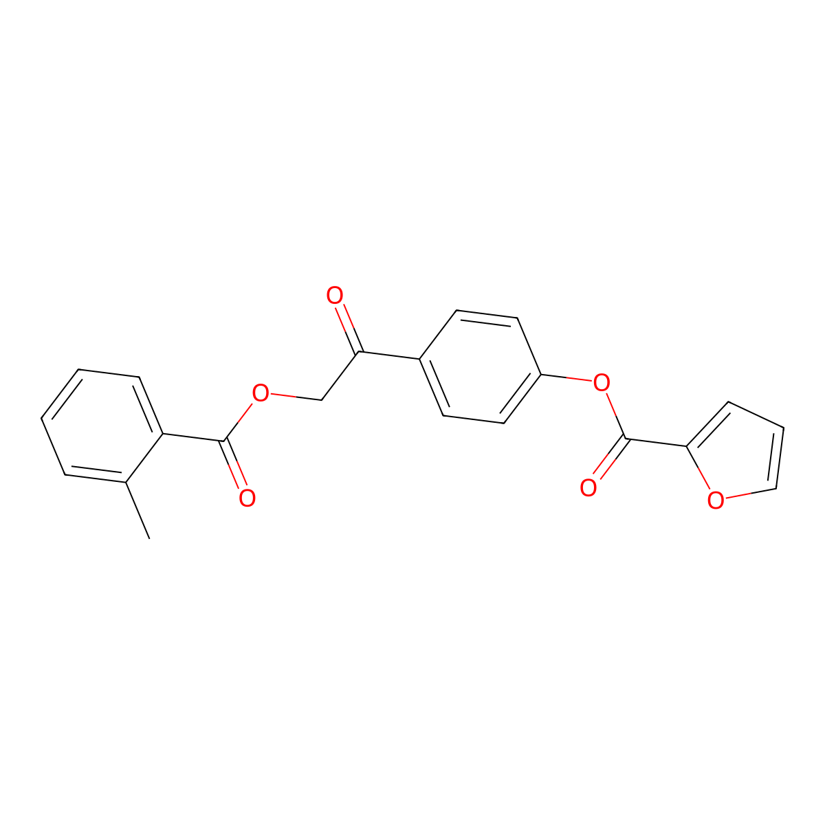 4-{2-[(2-Methylbenzoyl)oxy]acetyl}phenyl 2-furoate molecular structure, CAS 669739-32-6